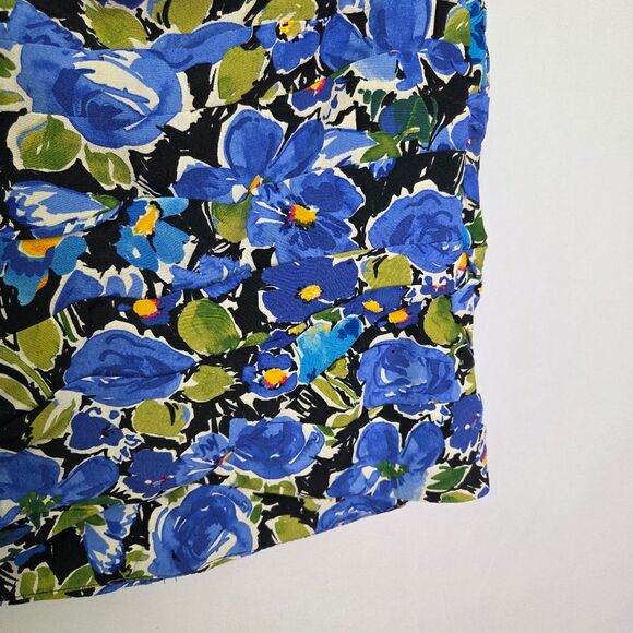 Zara Blue Floral Ruched Mini Skirt Size XS - Picture 5 of 7